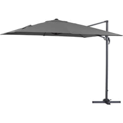 Habitat Et Jardin - Ombrellone da giardino decentrato in alluminio sun 3 - Quadrato - 3 x 3 m - Grigio