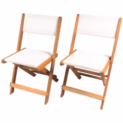 Set di 2 sedie pieghevoli - Tessuti textilene -Struttura in legno Meranti -44 x49 x79 cm Finitura :Olio di teak Set di 2 sedi ...