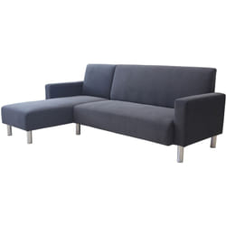 Habitat Et Jardin - Divano angolare in tessuto reversibile rio - 4 posti -Grigio