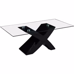 Tavolino "Tina" - 117 x 62 x 45 cm - Vassoio in vetro -Struttura in MDF -Nero ideale per i bambini Materiale : Vetro. Struttu ...