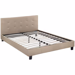 Letto in PVC JULIA - Talpa - 2 piazze - testata imbottita - Dimensioni del materasso: 140 x 190 cm - Dimensioni del letto: 20 ...