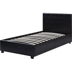 Letto con contenitore 'Carla' - 90 x 190 cm- Nero