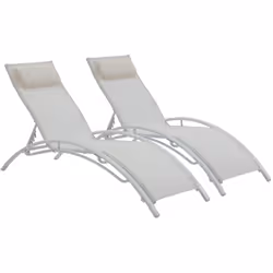 2 lettini in alluminio Beauty - PHOENIX - Ecru - set di 2 2 lettini in alluminio Beauty - PHOENIX - Ecru - set di 2 Descrizio ...