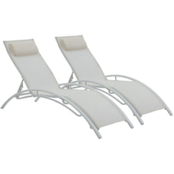 Habitat Et Jardin - 2 lettini in alluminio Beauty - phoenix - Ecru - set di 2