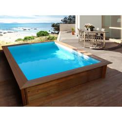 Habitat et Jardin Piscina Rettangolare 3x2m in Legno Marrone Fuori Terra