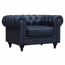 Poltrona Chesterfield "Aliza"- 111 x 82 x 70 cm - Nero