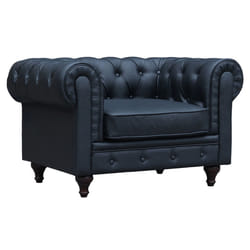 Poltrona Chesterfield &quot;Aliza&quot;- 111 x 82 x 70 cm - Nero