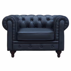 Poltrona Chesterfield &quot;Aliza&quot;- 111 x 82 x 70 cm - Nero