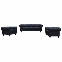 Poltrona Chesterfield "Aliza"- 111 x 82 x 70 cm - Nero - Vista aggiuntiva 4