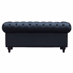 Divano fisso Chesterfield &quot;Aliza&quot; - 157 x 82 x 70 cm - 2 posti a sedere - Nero