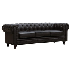 Divano fisso Chesterfield &quot;Aliza&quot; - 204 x 80 x 58 cm - 3 posti- Marrone