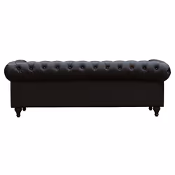 Divano fisso Chesterfield &quot;Aliza&quot; - 204 x 80 x 58 cm - 3 posti- Marrone