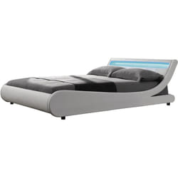 Letto con luce led 'Natacha' - 140 x 190 cm - Bianco