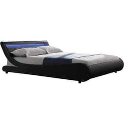 Letto con luce LED &quot;Natacha&quot; - 140 x 190 cm - Nero