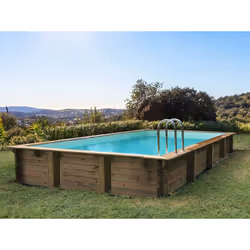 Piscina scandinava o bielorussa in legno di pino trattato in autoclave classe IV, FSC, rettangolare - Filtrazione 8,3m3/h - L ...