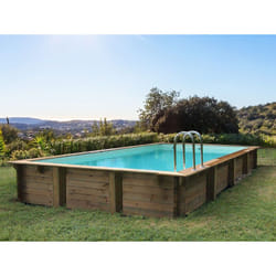 Habitat Et Jardin - Kit piscina rettangolare in legno Murano - 12,20 x 6,20 x 1,44 m