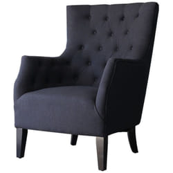Habitat Et Jardin - Poltrona scandinava 'Duchesse' in tessuto - nero