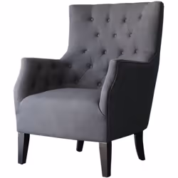 Poltrona bergere moderna "Duchesse" - Dimensioni 76 x 83 x 100,5 cm - Colore grigio - Imbottitura in schiuma - Seduta comoda  ...
