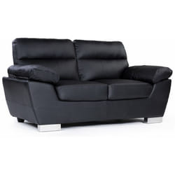 Divano in pelle rigenerata / PVC "DALLAS" - 169 x 88 x 90 cm - 2 posti - Nero
