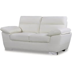 Habitat Et Jardin - Divano in pelle rigenerata / pvc 'dallas' - 2 posti - Bianco