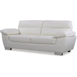 Habitat Et Jardin - Divano in pelle / pvc rigenerato 'dallas' - 3 posti - Bianco