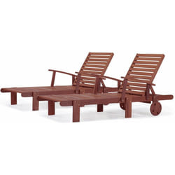 Habitat Et Jardin - 2 lettini pieghevoli in legno esotico tokyo - mahogany - Mogano