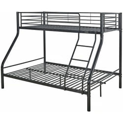 Letto a castello in metallo Leo - Nero
