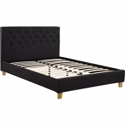 Letto "Emmy" grigio 2 persone - Dimensioni letto: 147 x 209 x 102 cm - Dimensioni materasso: 140 x 190 cm - Struttura in comp ...