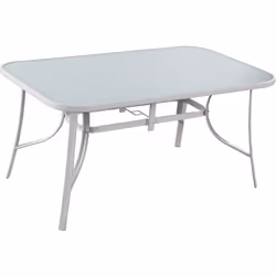 Tavolo da giardino in acciaio - Piano in vetro - 150 x 90 x 72 cm - Regge fino a 180 kg. - Bianco Tavolo da giardino Cordoba  ...