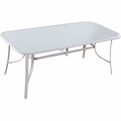 Tavolo da giardino in acciaio - Piano in vetro - 180 x 90 x 72 cm - Regge fino a 180 kg. - Bianco Tavolo da giardino Cordoba ...