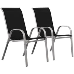 Habitat Et Jardin - Sedia da giardino textilene Cordoba -Phoenix- Nero - Set di 2