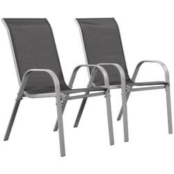 Habitat Et Jardin - Sedia da giardino textilene Cordoba -Phoenix- Grigio scuro/Argentato-Set di 2
