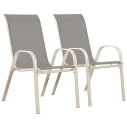 Sedia da giardino textilene Cordoba -Phoenix- Grigio chiaro-Set di 2