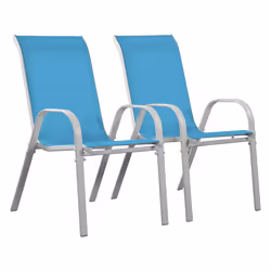 Sedia da giardino textilene "Cordoba" -Phoenix-Blu-Set di 2