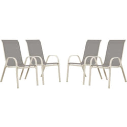 Sedia da giardino textilene Cordoba -Phoenix-Grigio chiaro -Set di 4