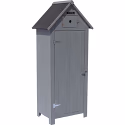 Armadio da giardino CABANON - In legno d'abete naturale - 77 x 54.5 x 179 cm - Resistente alle intemperie -Antracite - Dimens ...