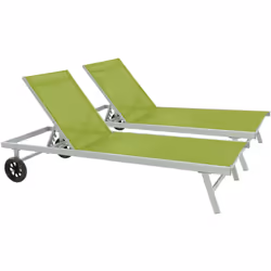 2 Lettini in alluminio e textilene BELLA - Phoenix - Verde 2 Lettini in alluminio e textilene BELLA - Phoenix - Verde Descriz ...