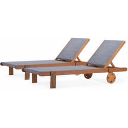 Habitat Et Jardin - Sdraio in legno esotico Saïgon - Maple - Grigio - Set di 2