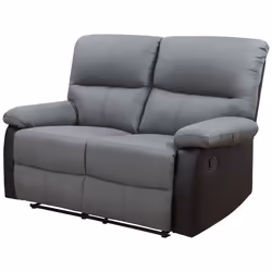 Divano "Lincoln" - 147 x 89 x 103 cm - 2 posti a sedere - Nero / Grigio scuro