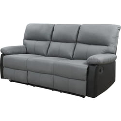 Habitat Et Jardin - Divano reclinabile 'Lincoln' - 197 x 89 x 103 cm - 3 posti a sedere - Nero / Grigio scuro