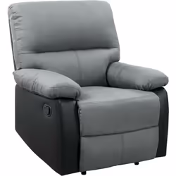 Poltrona relax "Lincoln" - 82 x 92 x 95 cm in PU e microfibre - Nero /Grigio scuro Con la poltrona Lincoln Relax ,il relax è ...