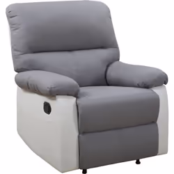 Poltrona relax "Lincoln" - 82 x 92 x 95 cm - in PU e microfibre - Bianco/Grigio chiaro Con la poltrona Lincoln Relax ,il rela ...