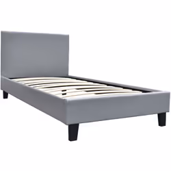 Letto "Lina" singola - 202 x 97 x 86 cm -Dimensione materasso : 90 x 190 cm -Struttura e piede in legno di PVC - Rete a doghe ...