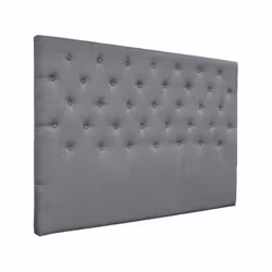 Testiera del letto imbottita &quot; DÉCO&quot; - 189 cm - Grigio chiaro - in tessuto
