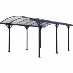 Rimessa per macchina in alluminio - Tetto in policarbonato - 15 m² - Dimensioni complessive : 5,05 x 3 m - Anti UV e antirugg ...