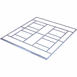 Struttura per base di capanno da giardino Dallas 12,99 m²- In acciaio zincato-Dimension esteriori : 3.27 x 2.7 m - Anti UV -A ...