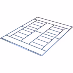 Struttura per base di capanno da giardino Dallas 15,16 m² - in acciaio zincato- Dimensione esteriori : 3.27 x 3.3 m - Anti UV ...