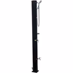 Doccia solare da giardino 40 litri - 16 x 220 cm - Struttura in PVC - Pomello della doccia amovibile - Con regolatore e sciac ...