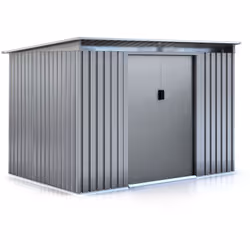 Capannone da giardino in acciaio smaltato- 1,81 x 2,61 m - Trattamento antiruggine e anti-UV - Doppia porta scorrevole - Cont ...