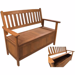 Panca da giardino in legno Shorea - 2 posti - 120 x 61 x 92 cm - Cassettiera - 2 grandi braccioli - Marrone Caratteristiche t ...